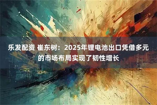 乐发配资 崔东树：2025年锂电池出口凭借多元的市场布局实现了韧性增长